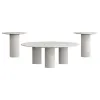 Coaster Fine Furniture 709668-S3 Astoria - 3 Piece Marble Coffee And End Table Set - White