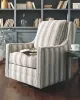 Ashley Furniture A3000207 Kambria - Swivel Glider Accent Chair - Ivory / Black