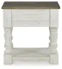 Ashley Furniture T994-2 Havalance - Square End Table - White / Gray