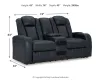 Ashley Furniture 3660318 Fyne-Dyme - Power Reclining Loveseat with Console/Adj Hdrst - Sapphire
