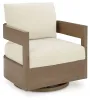 Ashley Furniture P671-821 Serene Bay - Swivel Glider Chair With Cushion - Dark Brown / White