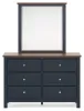 Ashley Furniture B414B1 Landocken - Dresser and Mirror - Brown / Blue