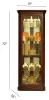 Pulaski Furniture 20205 PFC Curios - Mirrored 4 Shelf Corner Curio Cabinet - Victorian Brown