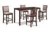 New Classic D3651-60CS-CHY New Classic D3651-60CS-CHY Amy - 5 Piece Counter Dining Set (Table With Storage & 4 Chairs) - Cherry