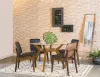 Coaster Fine Furniture 122180BG Paxton - Round Glass Top Wood Dining Table - Nutmeg