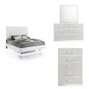 New Classic 00-1840-34C New Classic 00-1840-34C Europa - 5/0 Queen 4 Piece Bedroom Set (Bed & Dresser & Mirror & Chest) - White