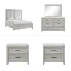 New Classic 00-2442-35N New Classic 00-2442-35N Fiona - 5/0 Queen 5 Piece Bedroom Set (Bed & Dresser & Mirror & 2 Nightstands) - Gray