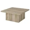Coaster Fine Furniture 710878 Devar - Square Engineered Wood Coffee Table - Distressed Pine