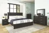 Ashley Furniture B2589/31/36/72/97/92(2) Ashley Furniture B2589/31/36/72/97/92(2) Belachime - 6 Pc. - Dresser, Mirror, King Panel Bed, 2 Nightstands - Black