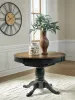 Ashley Furniture PCD619-48 Clorazi - Oval Dining Room Butterfly Extension Table - Black / Brown