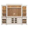Liberty Furniture 498-ENTW-ECP Morgan Creek - Entertainment Center With Piers - Antique White / Wirebrushed Tobacco Accents