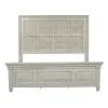 Liberty Furniture 824-BR-OKPBDM Liberty Furniture 824-BR-OKPBDM Heartland - 3 Piece Bedroom Set (King Panel Bed, Dresser & Mirror) - Antique White / Tobacco Tops