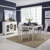 Liberty Furniture 417-DR-5GTS Allyson Park - 5 Piece Gathering Table Set - Wirebrushed White / Charcoal