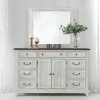 Liberty Furniture 237-BR-DM River Place - Dresser & Mirror - Riverstone White & Tobacco