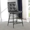 CoasterEssence 107859 Aiken - Upholstered Tufted Counter Chair (Set of 2) - Charcoal