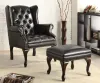 CoasterElevations 900262 Roberts - Upholstered Wingback Chair And Ottoman Set - Black