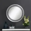 CoasterEssence 961428 Lixue - Round Wall Mirror LED Lighting - Silver
