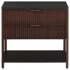Coaster Fine Furniture 930221 Zimmerlee - 2-Drawer Side Table with Shelf - Rust Brown