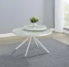 Coaster Fine Furniture 706258 Briggs - Round Marble Printed Glass Top Coffee Table - White