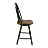 Liberty Furniture 186B-B100324 Liberty Furniture 186B-B100324 Carolina Crossing - Windsor Swivel Counter Chair - Black / Antique Honey