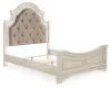 Ashley Furniture B743B2 Realyn - Queen Upholstered Panel Bed - Chipped White