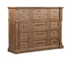 Pulaski Furniture BP444-180KG-KIT6 Pulaski Furniture BP444-180KG-KIT6 Gallant Grove - King Panel Bed, 2 Nightstands, Drawer Dresser With Landscape Mirror And Tall Chest - Brown