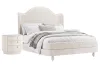 Pulaski Furniture BP448-180KGC-KIT2 Pulaski Furniture BP448-180KGC-KIT2 Vivienne - California King Upholstered Panel Bed With 2 Nightstands - Whisper White