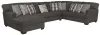 Jackson Furniture Industries 5473/72/30/75-58 Jackson Furniture Industries 5473/72/30/75-58 Crawford - 3 Piece Sectional With LSF Chaise And 10 Included Accent Pillows - Dark Gray