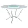 CoasterElevations 110321-S5 Abby - 5 Piece Round Dining Table Set - White High Gloss