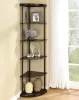 CoasterEveryday 800279 Bonwick - Wood 5-Shelf Corner Bookshelf - Cappuccino