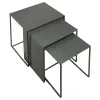 Coaster Fine Furniture 930250 Imez - 3 Piece Rectangular Metal Nesting Table Set - Gray