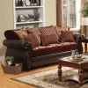 Furniture of America SM6107N-SF Franklin - Sofa - Burgundy / Espresso