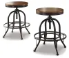 Ashley Furniture D546-224 Valebeck - Swivel Barstool (Set of 2) - Brown / Black
