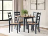 Ashley Furniture D399/15/01(2) Ashley Furniture D399/15/01(2) Gesthaven - 5 Pc. - Round Dining Room Drop Leaf Table, 4 Side Chairs - Natural / Blue