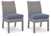 Ashley Furniture PCP418-601 Half Moon Beach - Side Chair With Cushion (Set of 2) - Blue / Gray