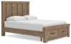 Ashley Furniture PCB2844B4 Oliandon - Queen Panel Storage Bed - Light Brown