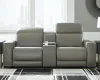 Ashley Furniture U94202S3 Ashley Furniture U94202S3 Correze - Power Loveseat With Console 3 Pc Sectional - Gray
