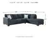 Ashley Furniture 87213S3 Ashley Furniture 87213S3 Altari - Right Arm Facing Corner Chaise With Sleeper 2 Pc Sectional - Slate