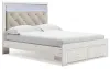 Ashley Furniture B2640B17 Altyra - Queen Panel Bed With Footboard Storage - White