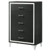 Coaster Fine Furniture 224995 Lucia - 5-Drawer Bedroom Chest Of Drawers - Black