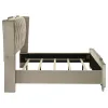 Coaster Fine Furniture 222661Q Lorient - Queen LED Upholstered Wingback Bed - Ivory And Camel