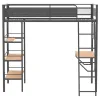 Coaster Fine Furniture 460332BLK Campus - 3-Shelf Metal Twin Workstation Loft Bed - Matte Black