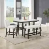 New Classic 45-D422-D4CB New Classic 45-D422-D4CB Carissa - Rectangle Counter Table With 4 Chairs & 1 Bench - White