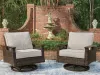 Ashley Furniture PCP760-821 Monterey Point - Swivel Lounge Chair (Set of 2) - Dark Brown