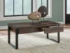Ashley Furniture T318-1 Ashley Furniture T318-1 Wickman Falls - Rectangular Cocktail Table - Dark Brown
