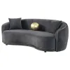 CoasterEveryday 504844 Brookside - Velvet Upholstered Curved Sofa - Dark Gray
