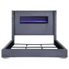 Coaster Fine Furniture 306030KE Tisdall - Upholstered Eastern King Fireplace Bed - Gray