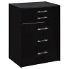 Coaster Fine Furniture 930209 Danbury - 3-Drawer Makeup Vanity & Stool Set - Black High Gloss
