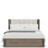 Riverside Furniture 87180-87183-87174 Riverside Furniture 87180-87183-87174 Sariel - King Upholstered Storage Bed - Dark Brown