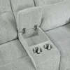 New Classic U2542-25-MST Chablis - Reclining Console Loveseat - Mist Gray